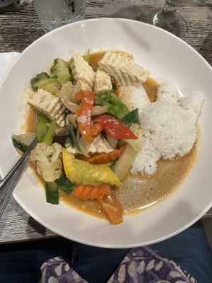 Tofu in a peanut sauce  at Blu Arroz Asian Bistro in Stuart