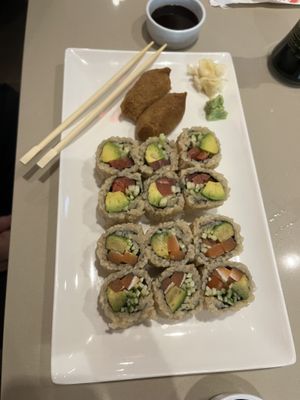 The inari, salmon and tuna rolls  at Mola in Pittsburgh