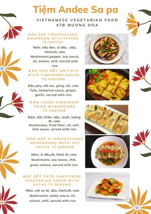 Menu at Andee Sapa Restaurant - Buffet Grill Hotpot & Vegan Food in Lao Cai