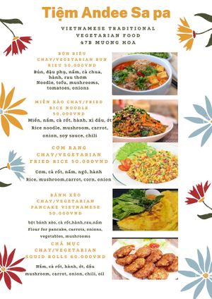 Menu at Andee Sapa Restaurant - Buffet Grill Hotpot & Vegan Food in Lao Cai