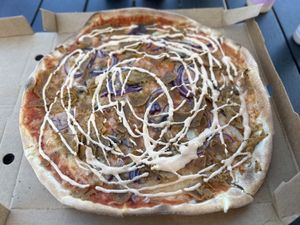 Vegan Kebap pizza  at Österbymos Restaurang & Pizzeria in Ydre