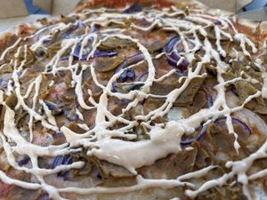 Vegan Kebap Pizza  at Österbymos Restaurang & Pizzeria in Ydre