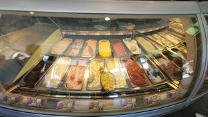 All the flavours in the left fridge are vegan!! at Ijssalon Buongiorno  in Arnhem