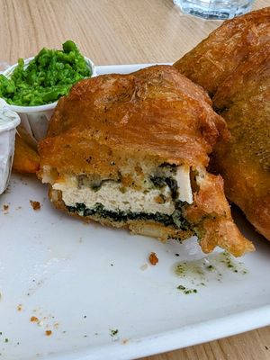 Tofish in batter at Fed By Plants in South East London