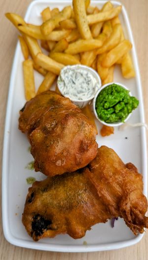 Tofish and chips at Fed By Plants in South East London