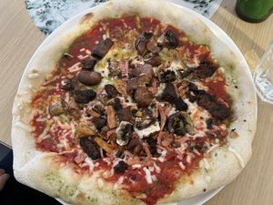 Meat feast pizza  at Fed By Plants in South East London