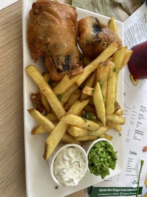 Tofish and chips  at Fed By Plants in South East London