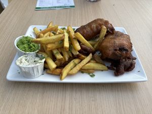 Tofish and chips  at Fed By Plants in South East London