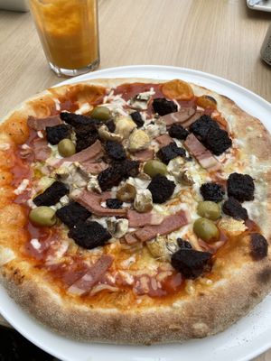 Meat feast pizzaa  at Fed By Plants in South East London