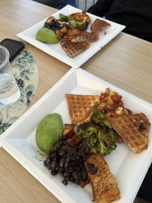 Savoury waffles   at Fed By Plants in South East London