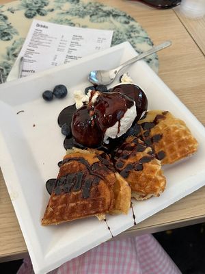 Sweet waffles   at Fed By Plants in South East London