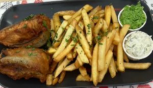 "Fish” and chips  at Fed By Plants in South East London