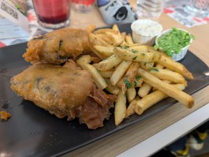 Tofish and chips ❤️ at Fed By Plants in South East London