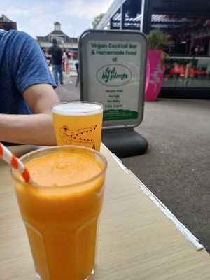 Orange boost and beer at Fed By Plants in South East London
