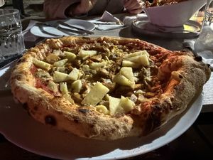 Meat feat pizza   at Fed By Plants in South East London