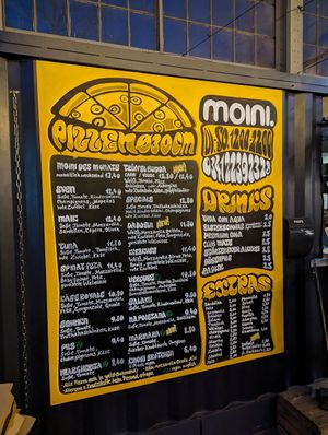 Speisekarte 02.03.24 at Moini Steinofenpizza in Leipzig
