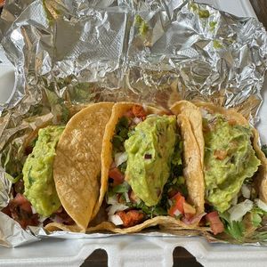 Vegan asada tacos  at Tlacoyo Mexican Grill in Deerfield