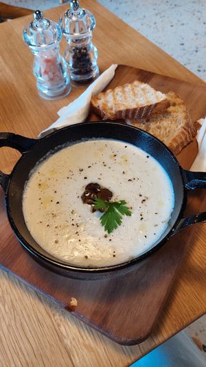 Palenta sa tartufima at Shambhala Bakery in Zabljak