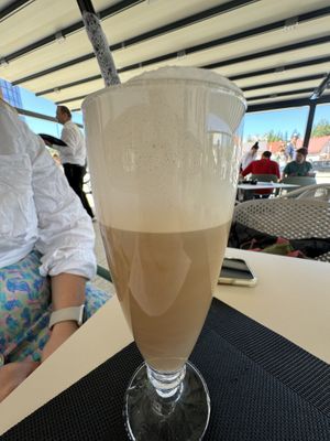 Latte on soy   at Shambhala Bakery in Zabljak
