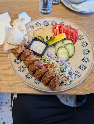 Falafel plate at Shambhala Bakery in Zabljak