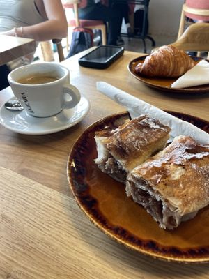 Big vegan apple strudel   at Shambhala Bakery in Zabljak