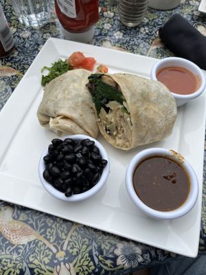 Californian vegan burrito  at The Grill at Point Pinos in Pacific Grove