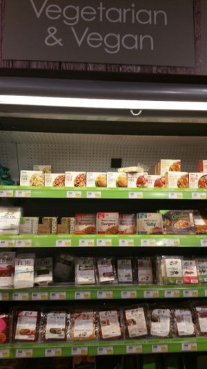 Shelves of vegan goodies at As Nature Intended in South West London