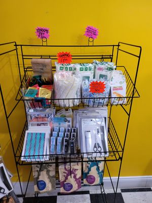 Toiletries and condoms at Yough in Brooklyn