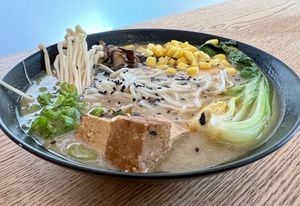Ramen #Veganuary at D'mentes Café Bistró in Santiago
