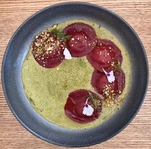 Ravioli #Veganuary at D'mentes Café Bistró in Santiago