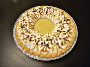 Vegan Meringue Pie at Honeyduke Confections in Elmira