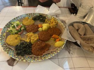 Veggie Combo at Lucy Ethiopian Restaurant in Denver