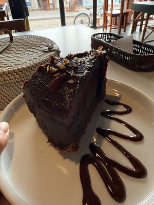 Vegan chocolate cake  at Ranti Galapagos Coffee in Puerto Baquerizo Moreno