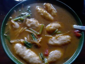 Momo soup at Shangrila in Dharamshala