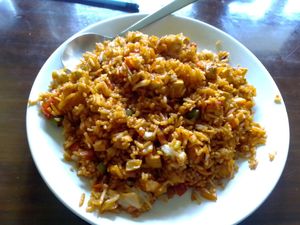 Tofu fried rice at Shangrila in Dharamshala