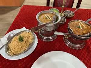 daal and chickpea masala (excellent food)  at Namaste Pais Indian Restaurant in Valencia