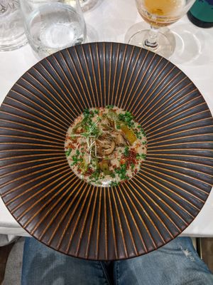 Dish 2: Creamy Enoki sauce - 4.5/5 at Nuances - Restaurant in Nice