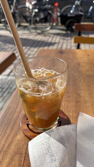Home made peach iced tea €4,50  at Nón Lá in Utrecht