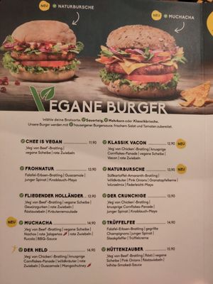 Menü - Vegane Burger at Peter Pane in Chemnitz