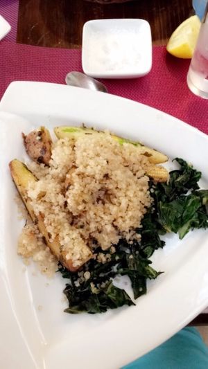 Quinoa with spinach and potatoes. at Innatura in La Serena