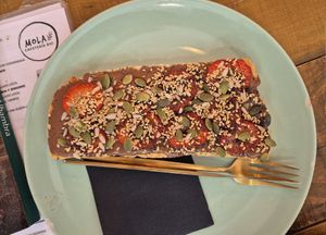 Toast at MOLA Cafetería Bio in Granada