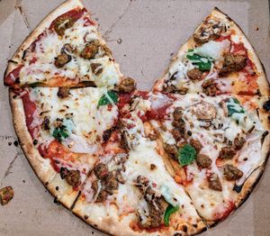 Vegan sausage pizza pick up to 5 toppings at TropQ Pizza in Annapolis