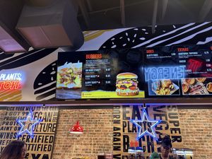 Current burger options  at Slutty Vegan in Dallas