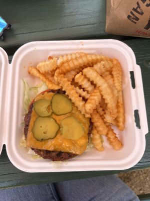 Fussy Hussy (no bun), slutty fries   at Slutty Vegan in Dallas