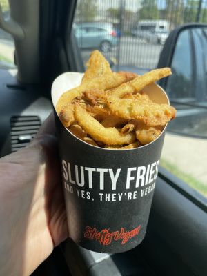 Fried pickles   at Slutty Vegan in Dallas