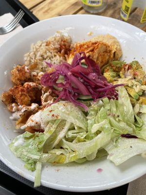 Lebanese bowl with vegan chicken   at My Protein Chef in Tenerife