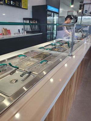 Ingredients are up front where you place your order. at Zimbu in Sandy