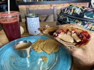 Thai PBT wrap  It was so good I forgot to take a pic until is it was almost gone!   at Tasteful in East Greenwich