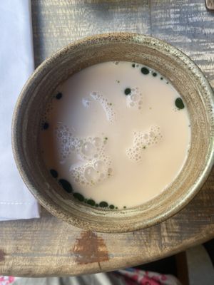 Creamy cold soup  at TATI in Budapest