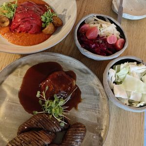 Stuffed pepper, celeriac and fermented vegetables   at TATI in Budapest